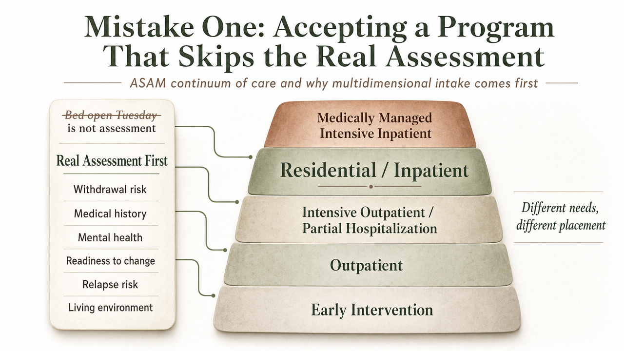 What to Look For in Inpatient Drug Treatment Centers 1 Visualize the ASAM five-level continuum of care explicitly described in the section so families can see where inpatient fits relative to outpatient and hospital-based care