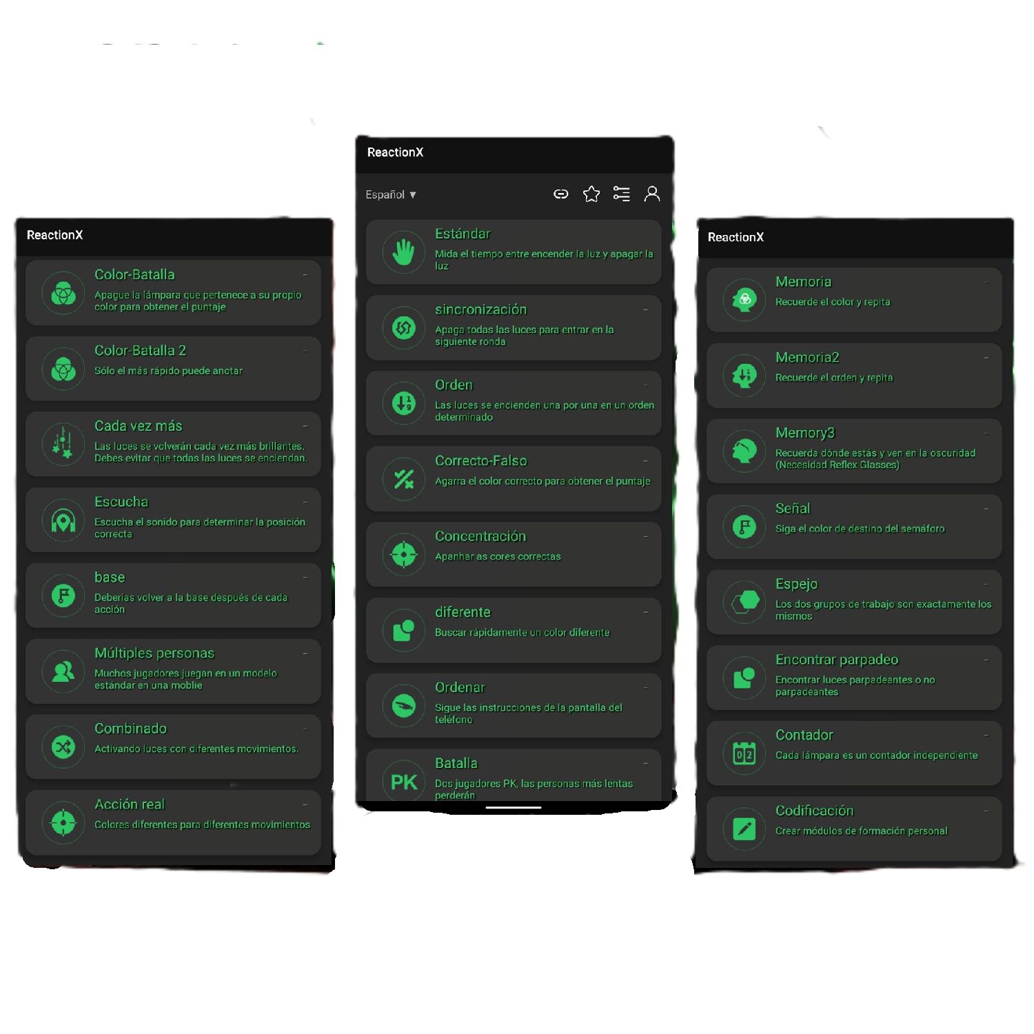 App Reaction Rei - Interfaz