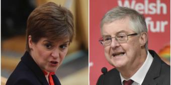 Nicola Sturgeon and Mark Drakeford accuse Boris Johnson of ‘utterly shambolic’ plan to lift travel quarantine