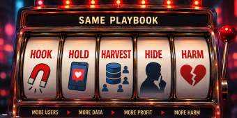 Hook, Hold, Harvest, Hide: how social media learned from gambling