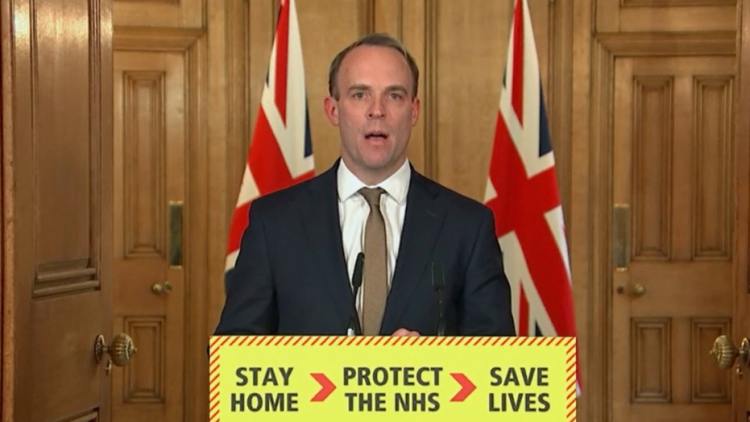 Deputy PM Dominic Raab admits he has not spoken to hospitalised Boris Johnson since Saturday