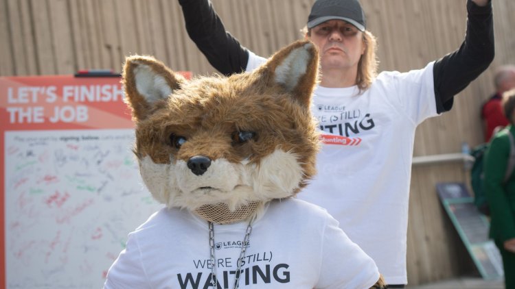 Campaigners outside Labour Party conference call for stronger fox hunting laws