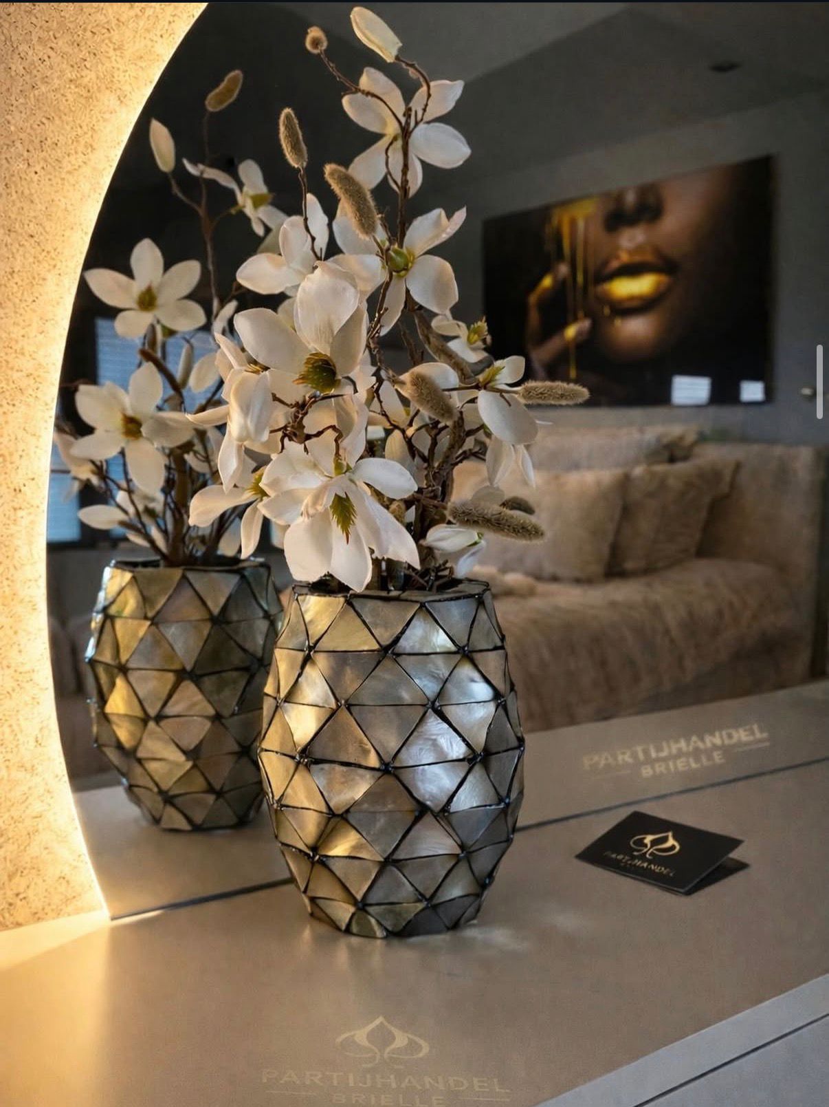 Kunstbloemen in vaas klein
