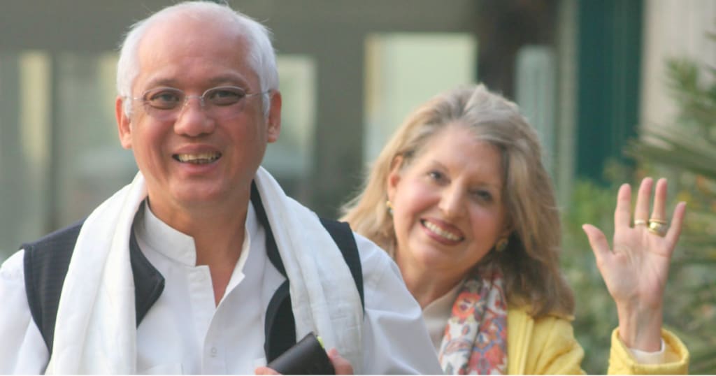People practising a guided meditation for peace