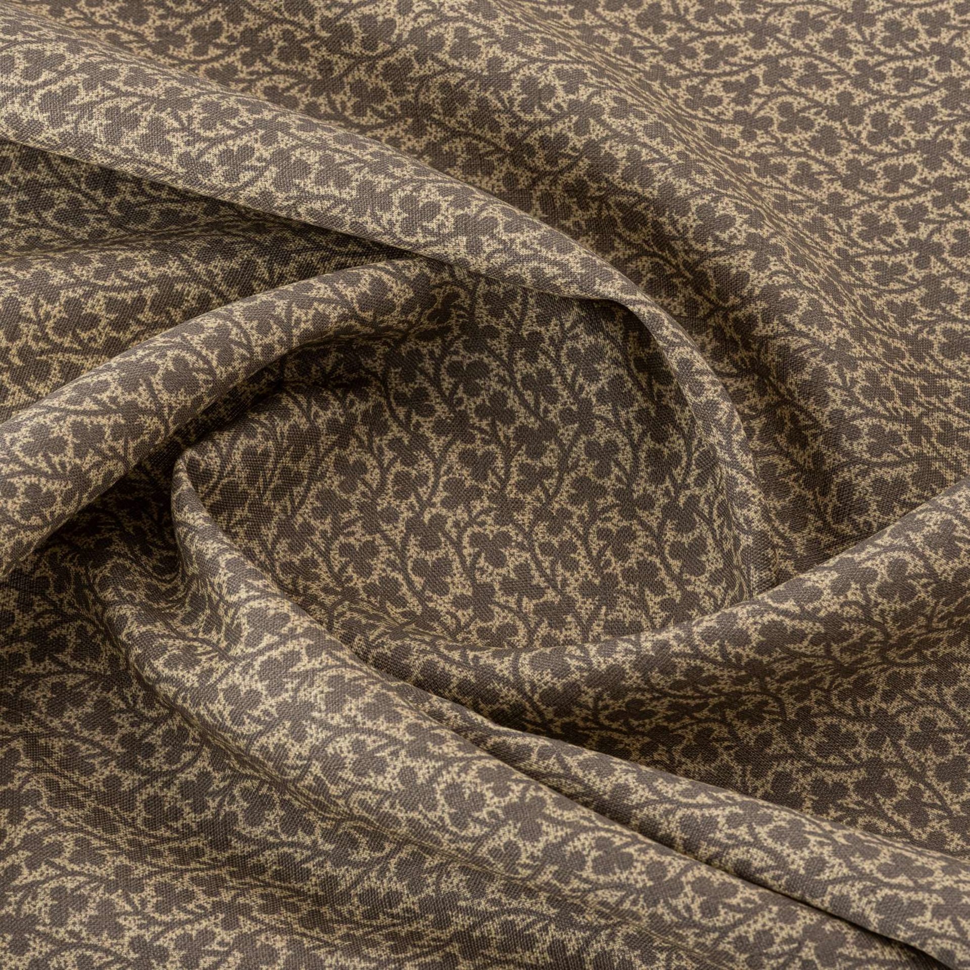 Brown floral print fabric textile draped studio - fabric swatch photography UK