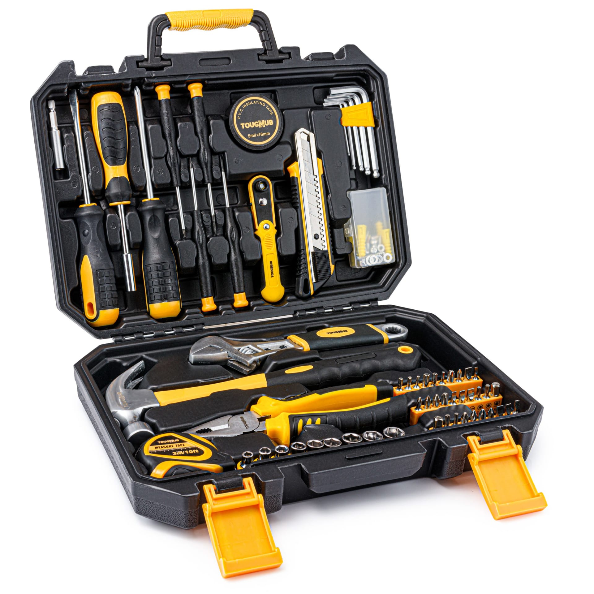 Toughub tool kit set packshot on white background - hardware product photography UK