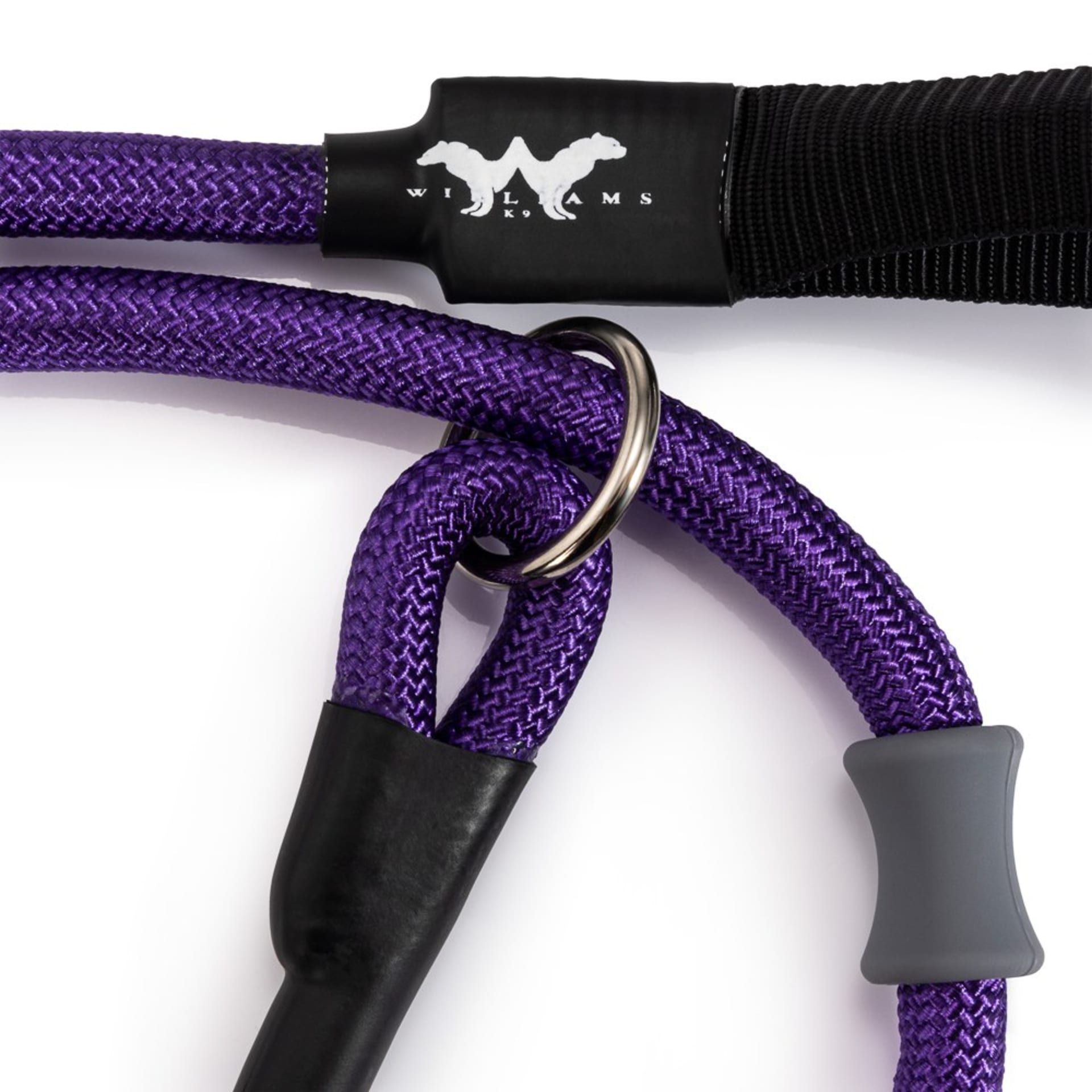 Purple rope dog leash slip lead detail packshot - pet product photography UK