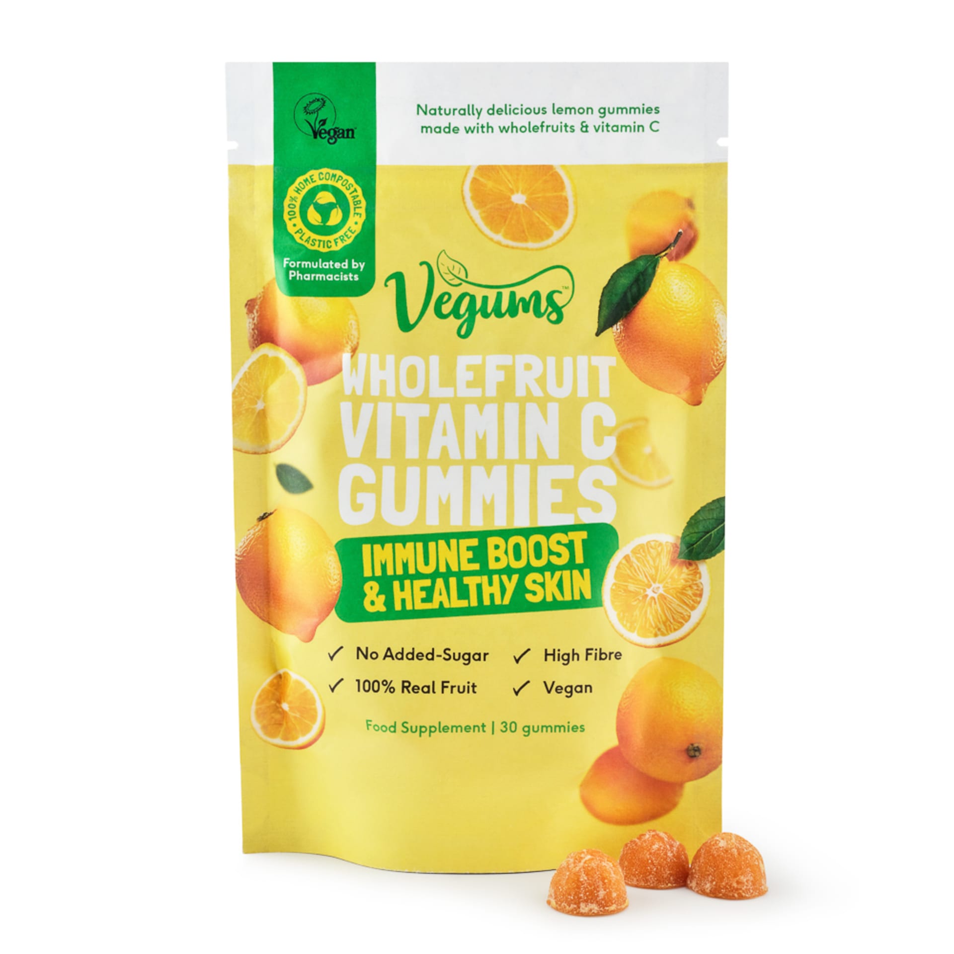 Vegums Vitamin C gummies packaging photographed on white