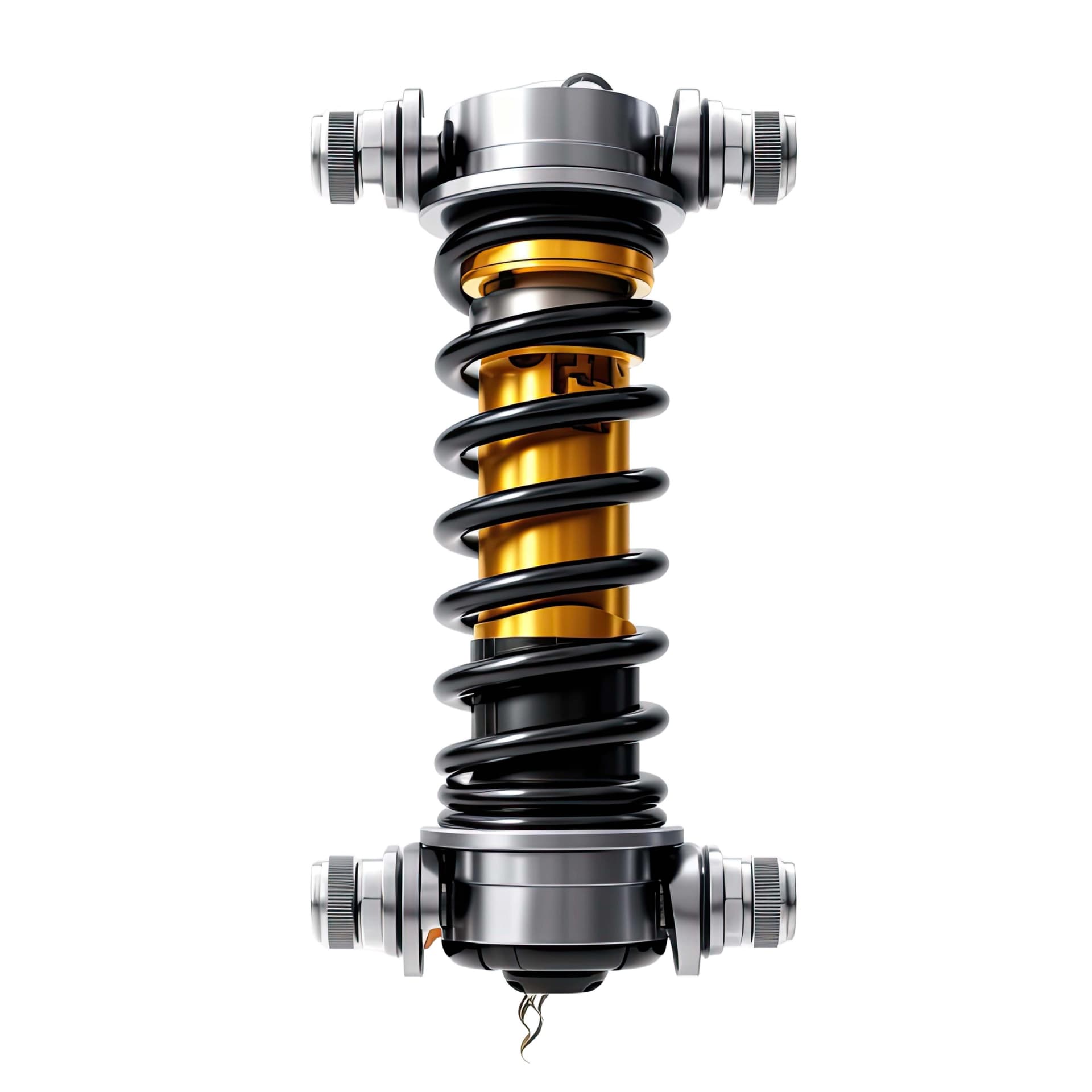 Car suspension coilover shock absorber packshot - automotive photography UK