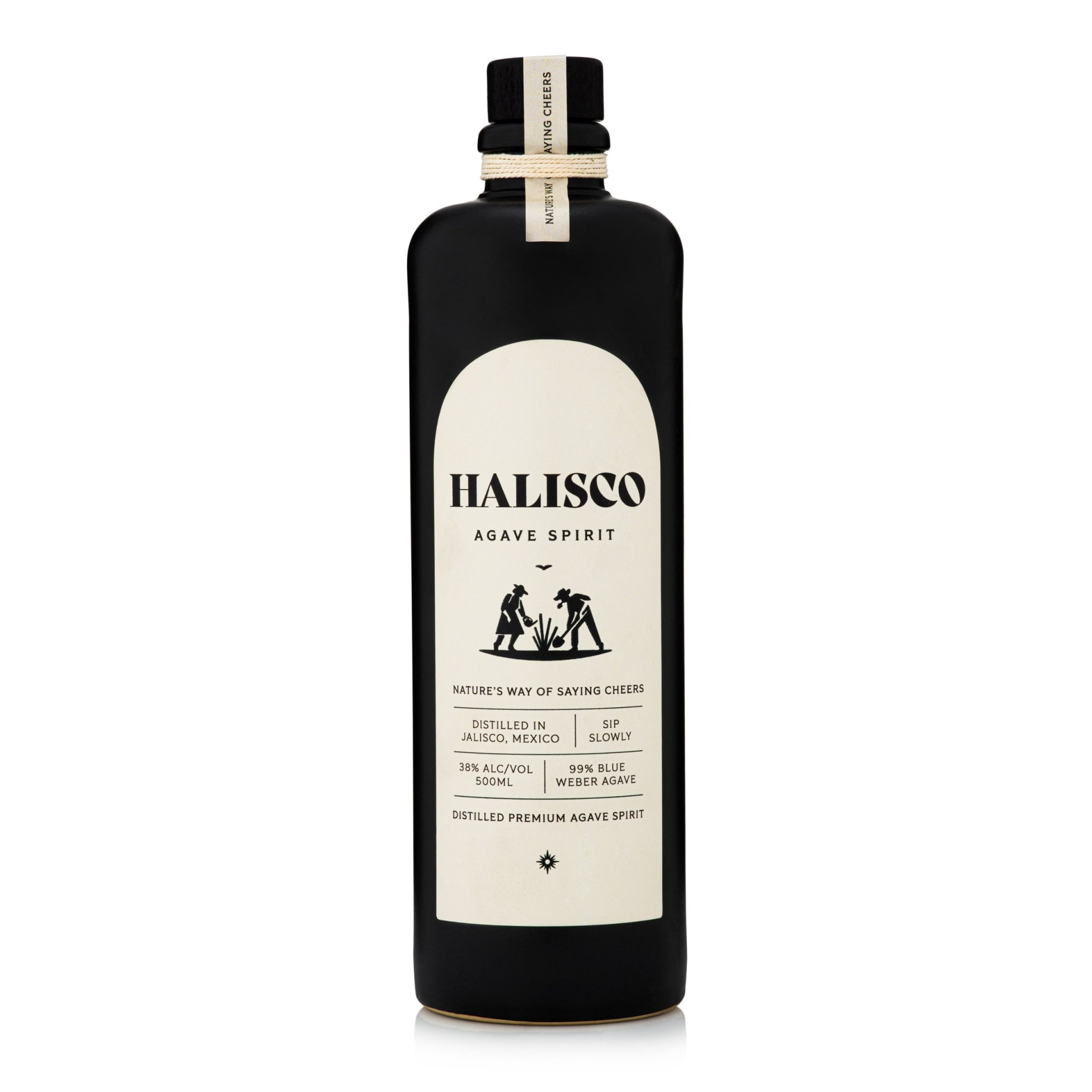 Black agave spirit bottle packshot hero - bottle photography UK