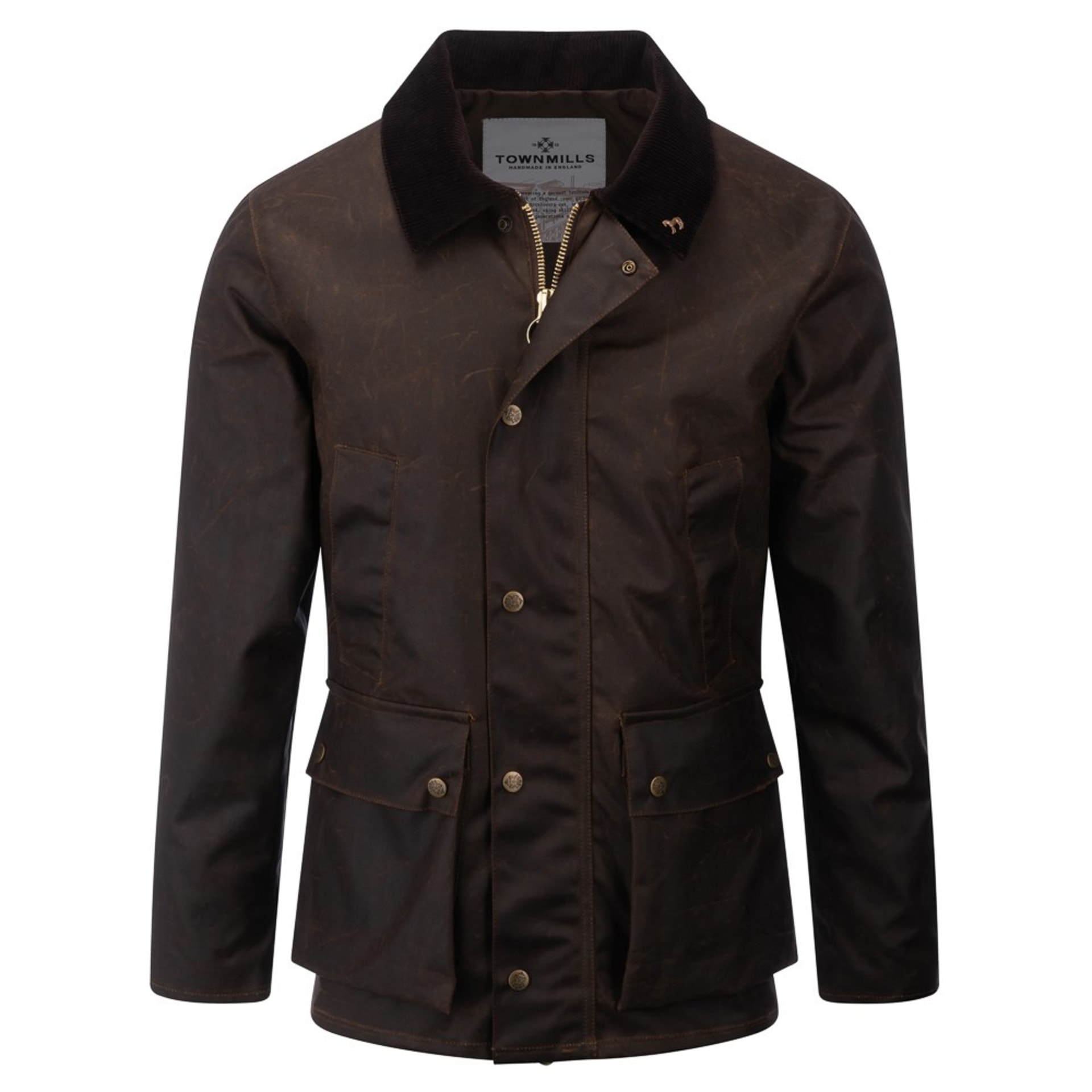 Brown waxed cotton jacket ghost mannequin studio - fashion photography UK