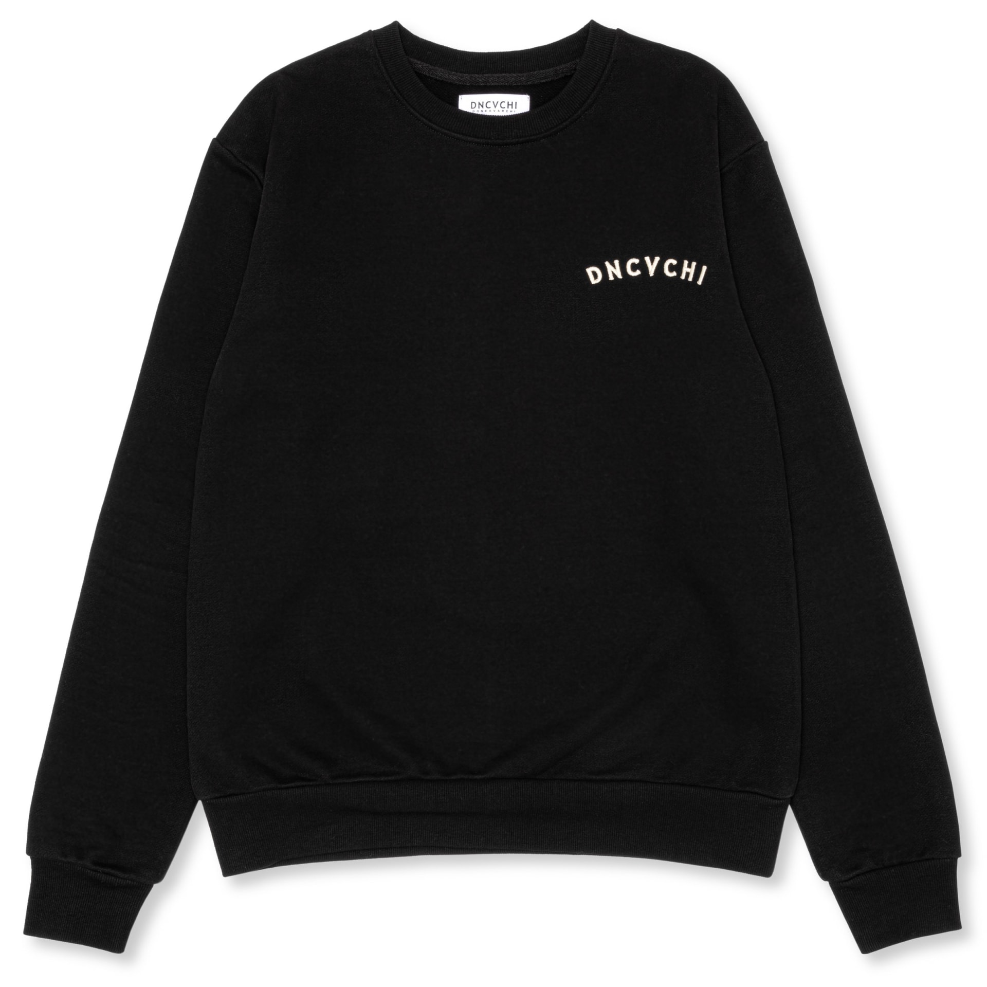 Black crewneck sweatshirt ghost mannequin studio shot - clothing product photography UK