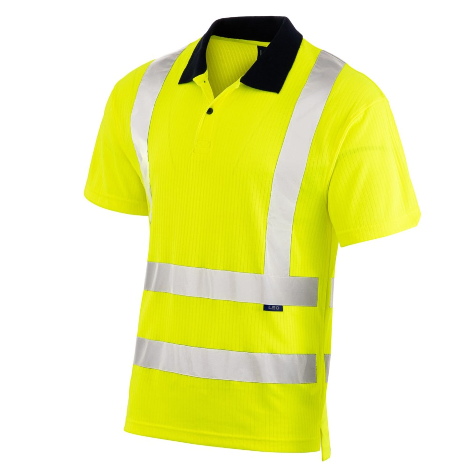 Hi-vis yellow polo shirt ghost mannequin reflective - PPE photography UK