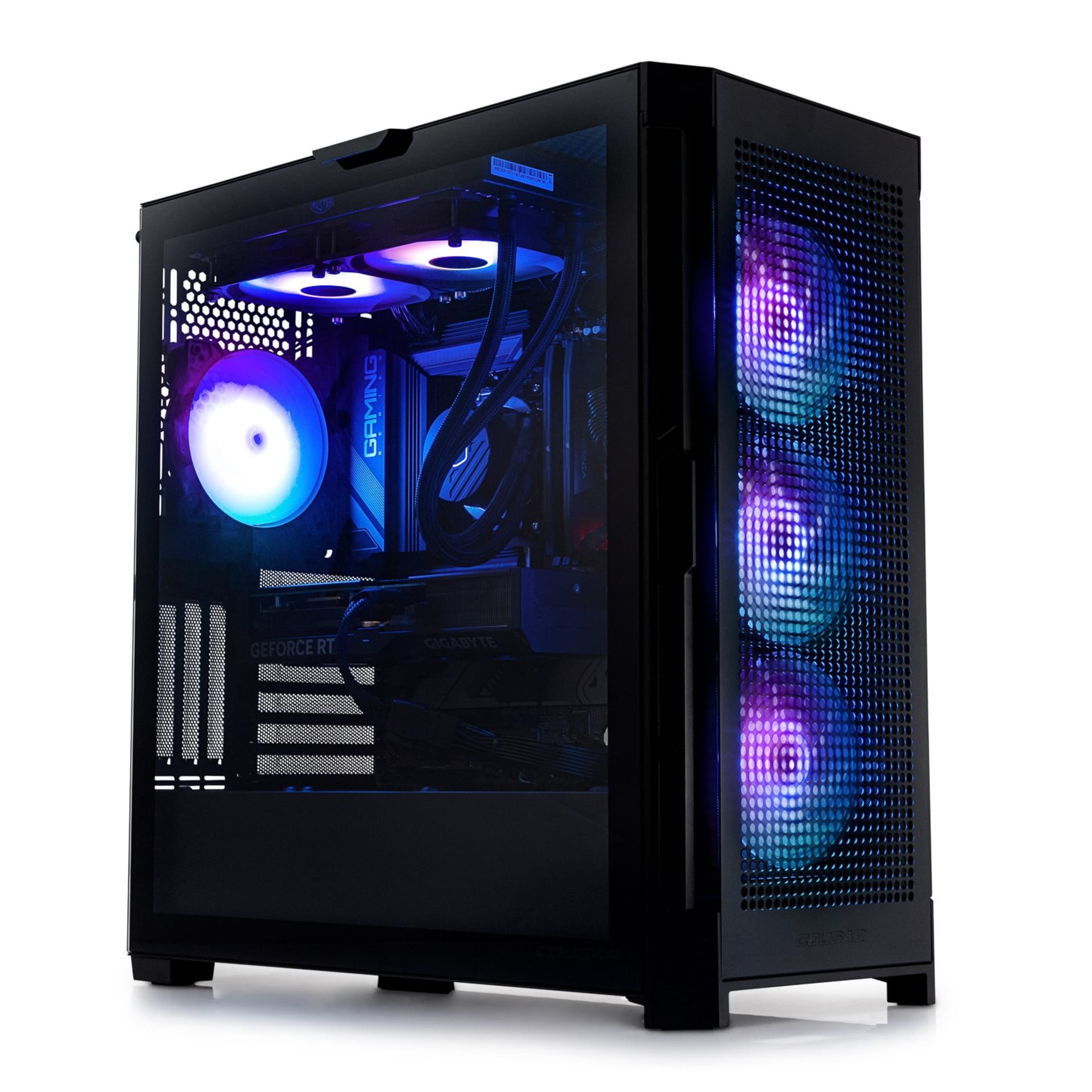 Gaming PC RGB lit black case hero shot - Amazon hero image UK
