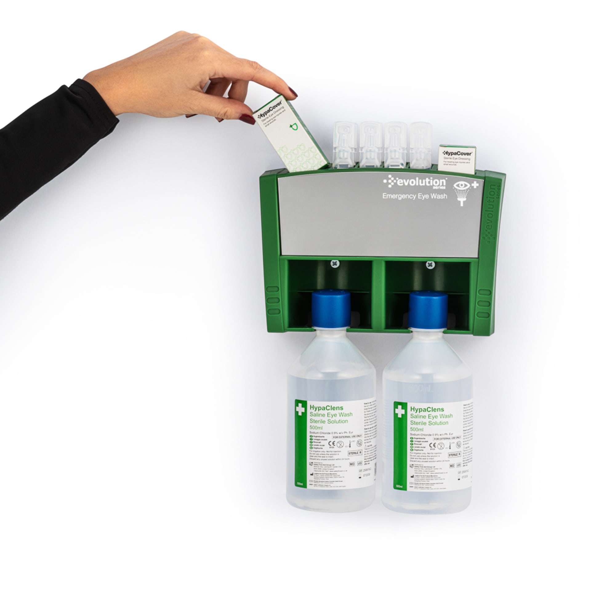 Eye wash product model photography