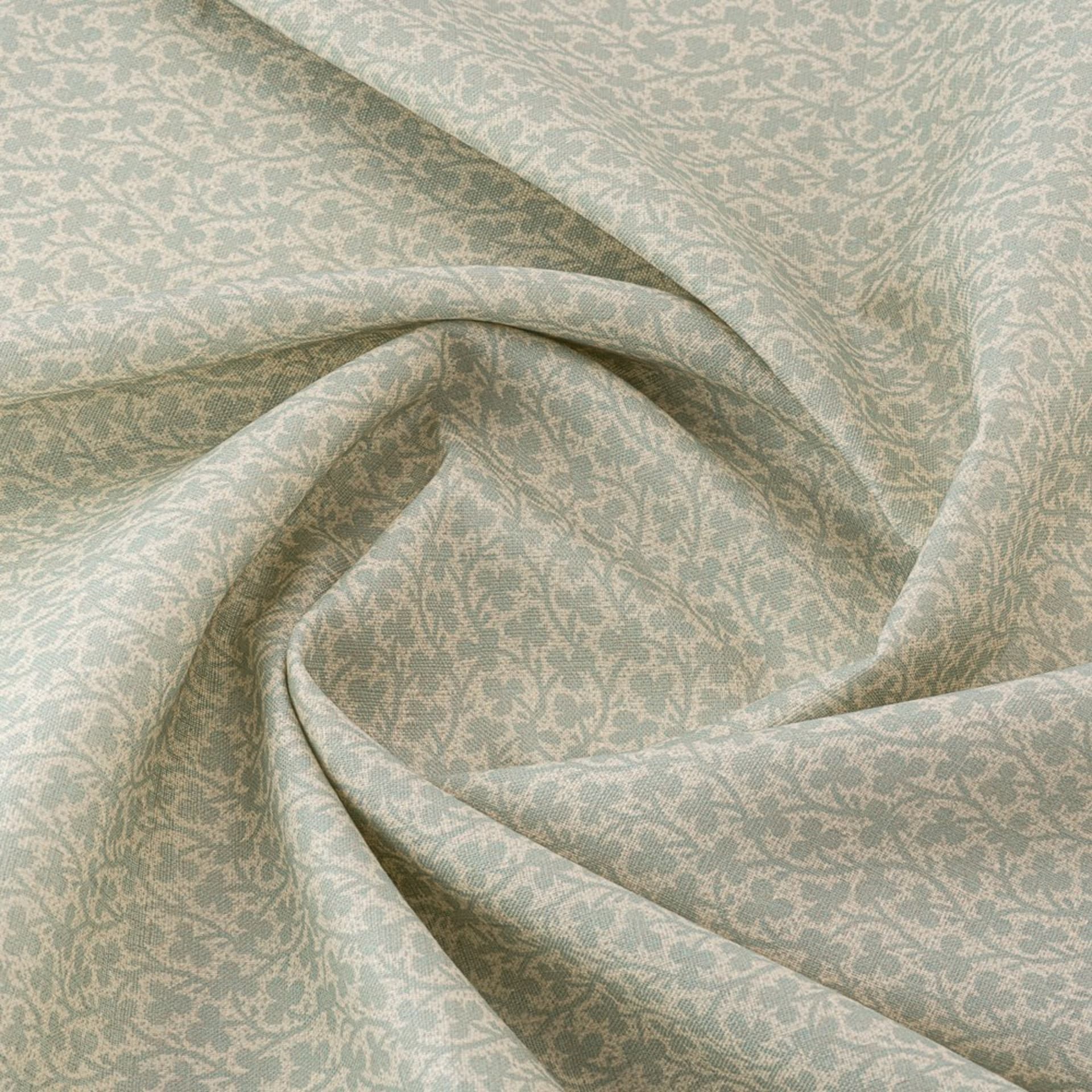 Sage green floral fabric textile swirl detail studio - fabric swatch photography UK