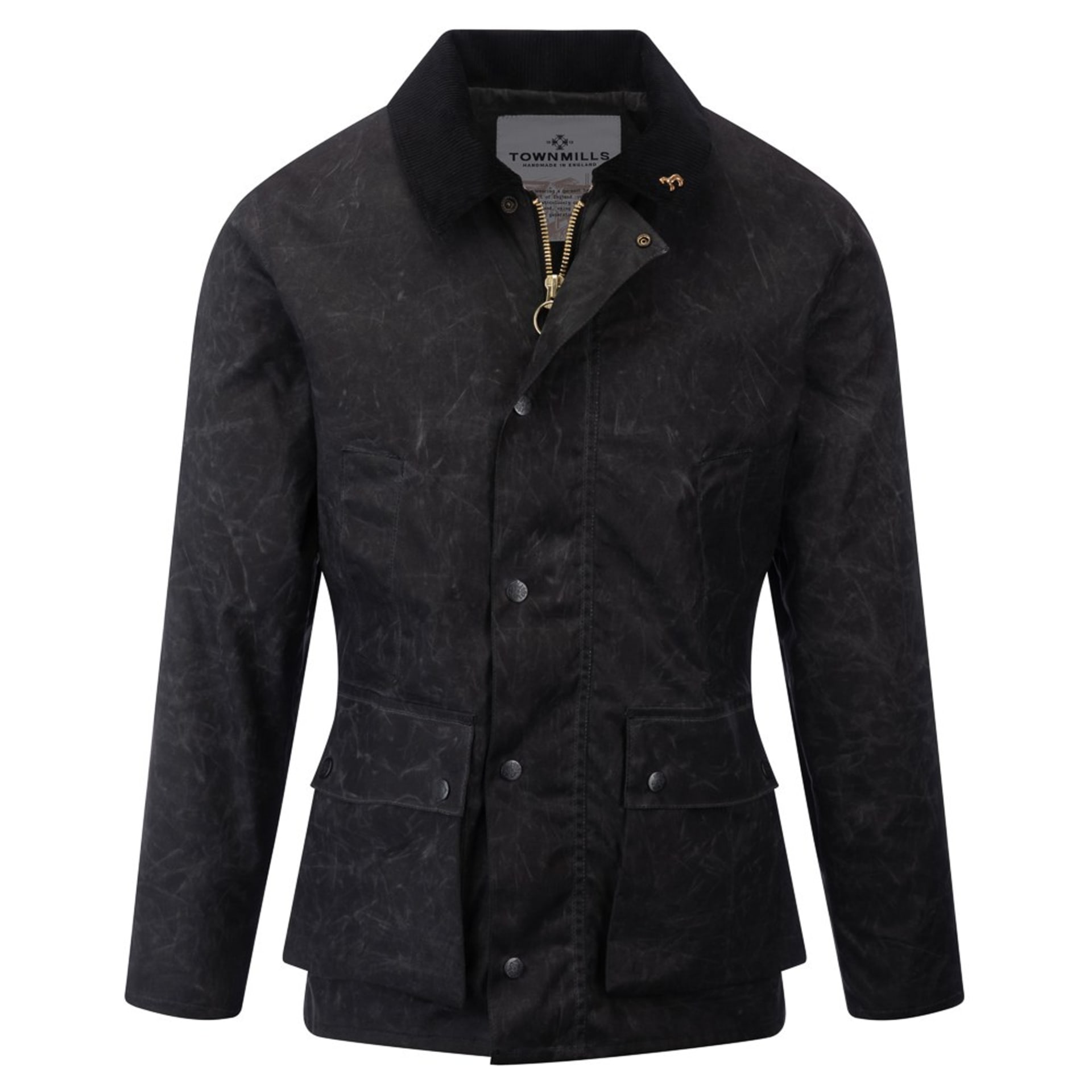 Black waxed cotton jacket ghost mannequin studio - clothing product photography UK