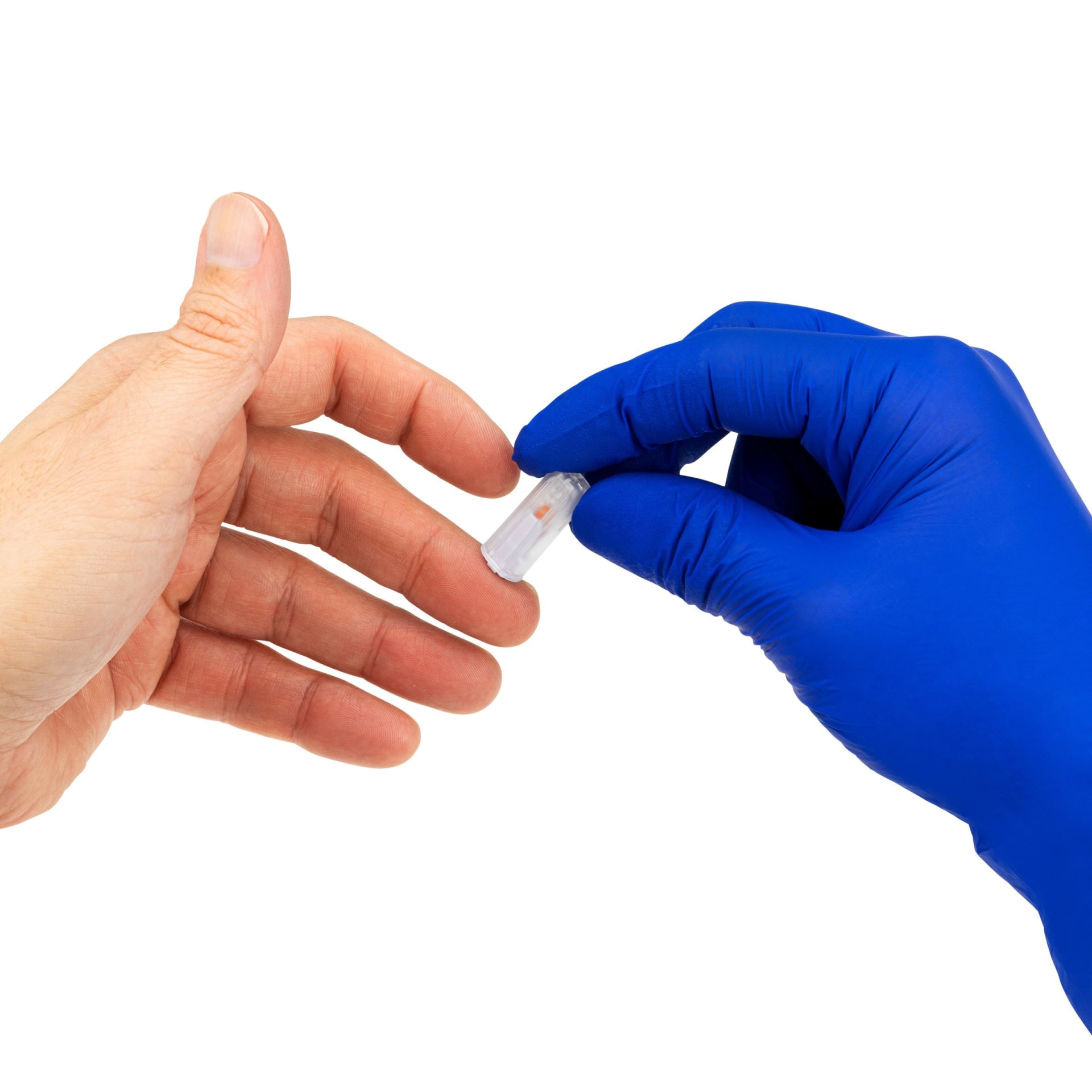 Finger prick blood test lancet medical packshot - product photography UK