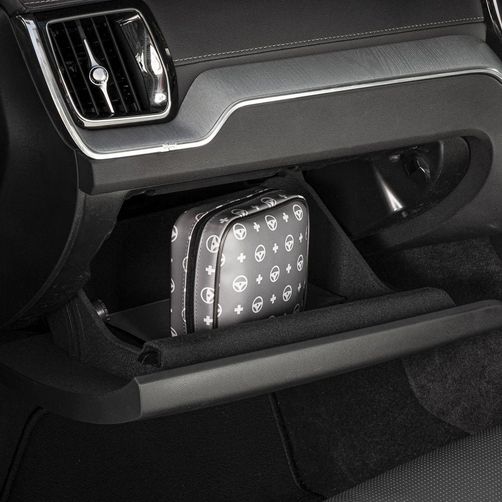 Car travel first aid kit lifestyle photography