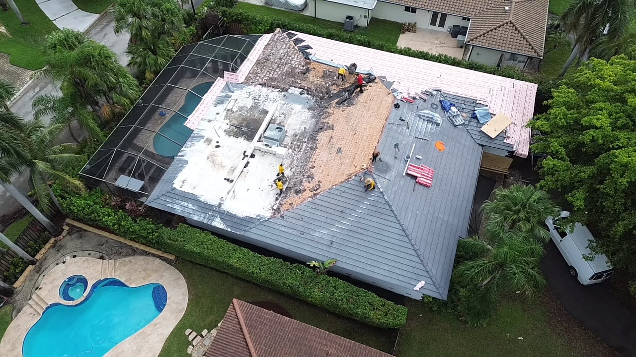 Lionz Roofing crew in Hallandale Beach