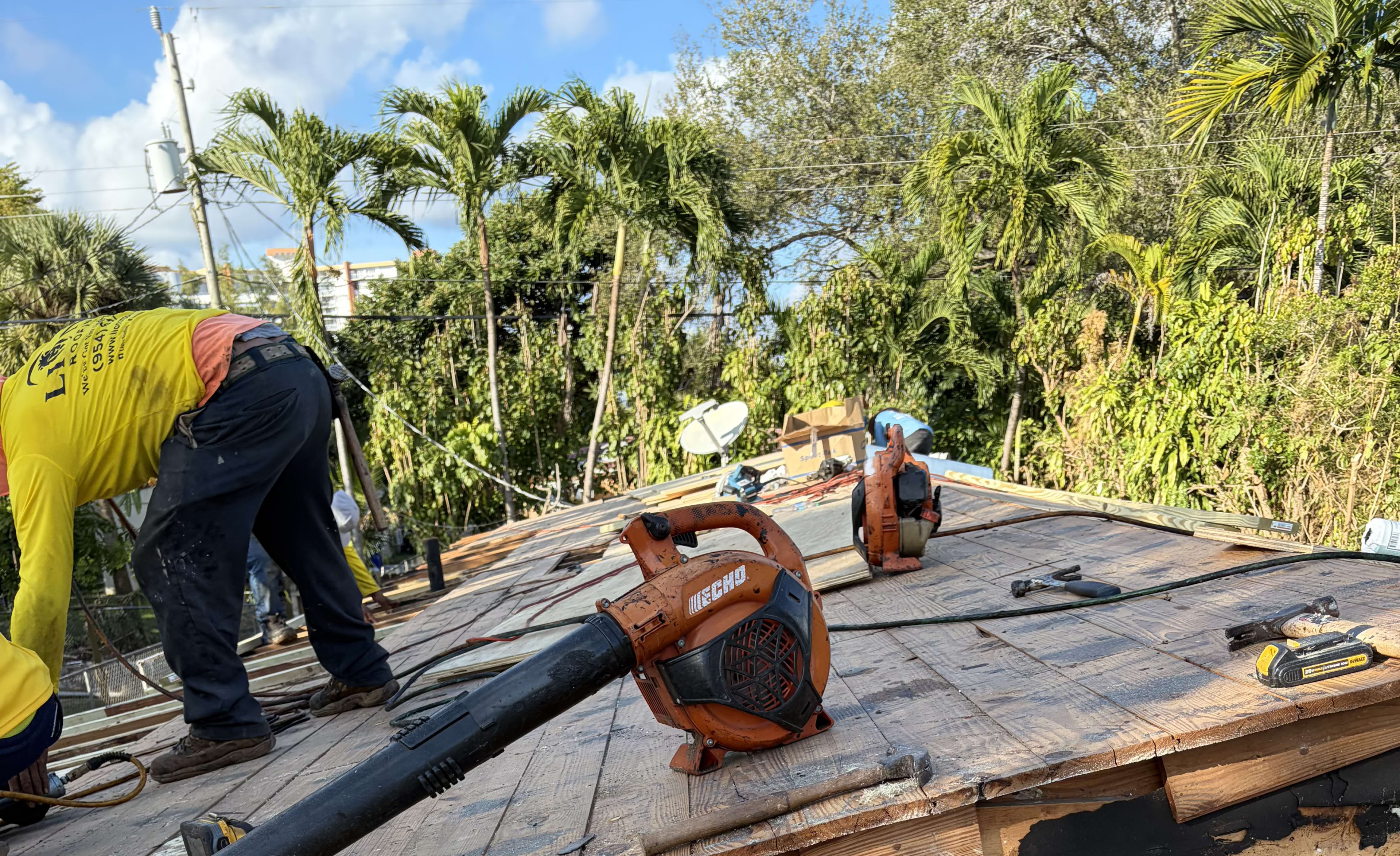 Roofing project in Miami Beach