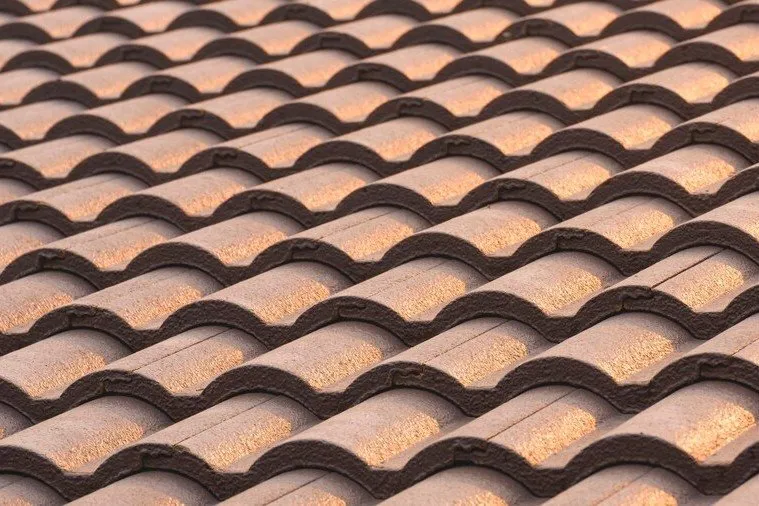 Close-up of clay tile roofing installed on South Florida home