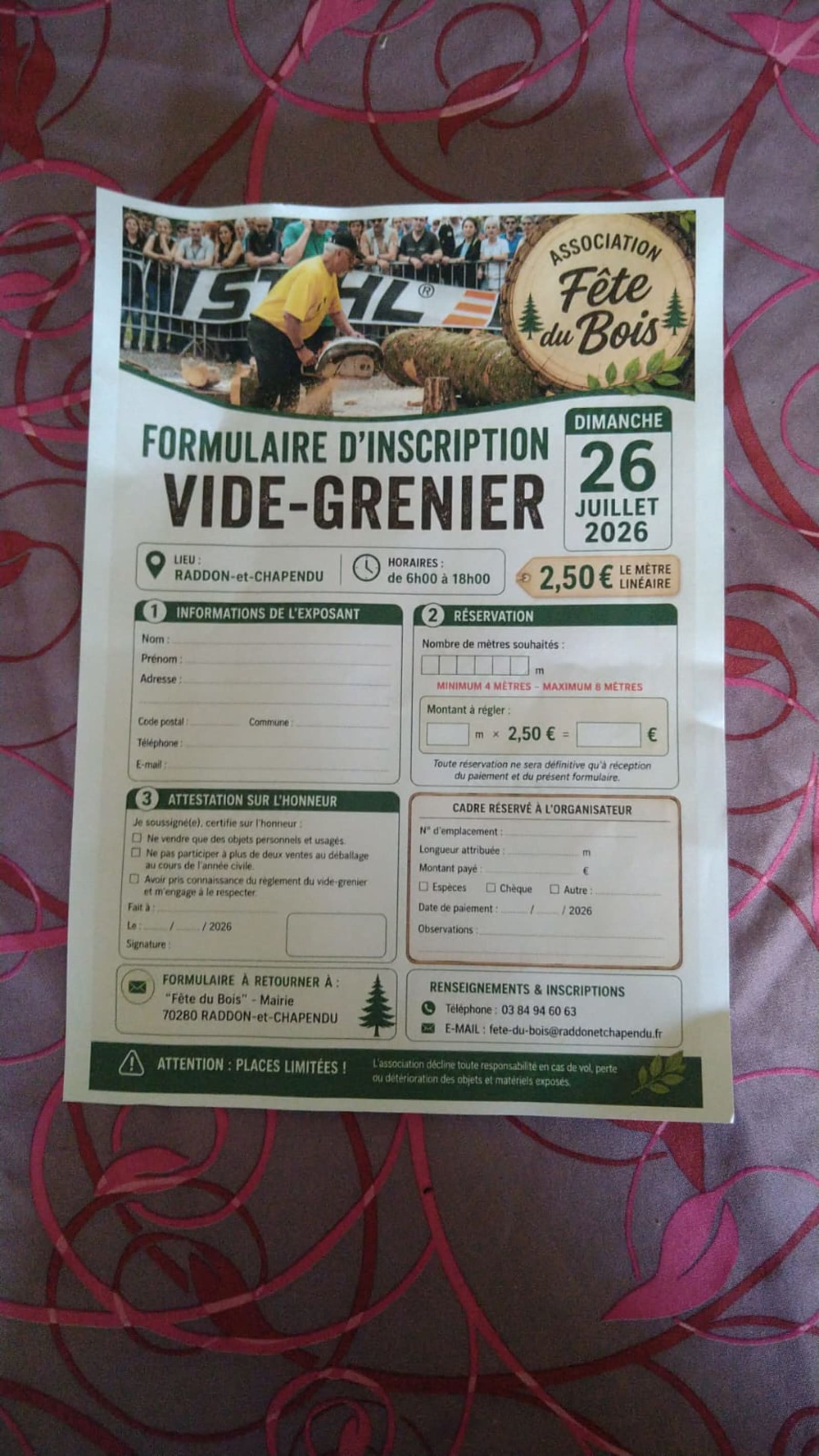 Vide-Grenier de la Fête du Bois à Raddon-et-Chapendu