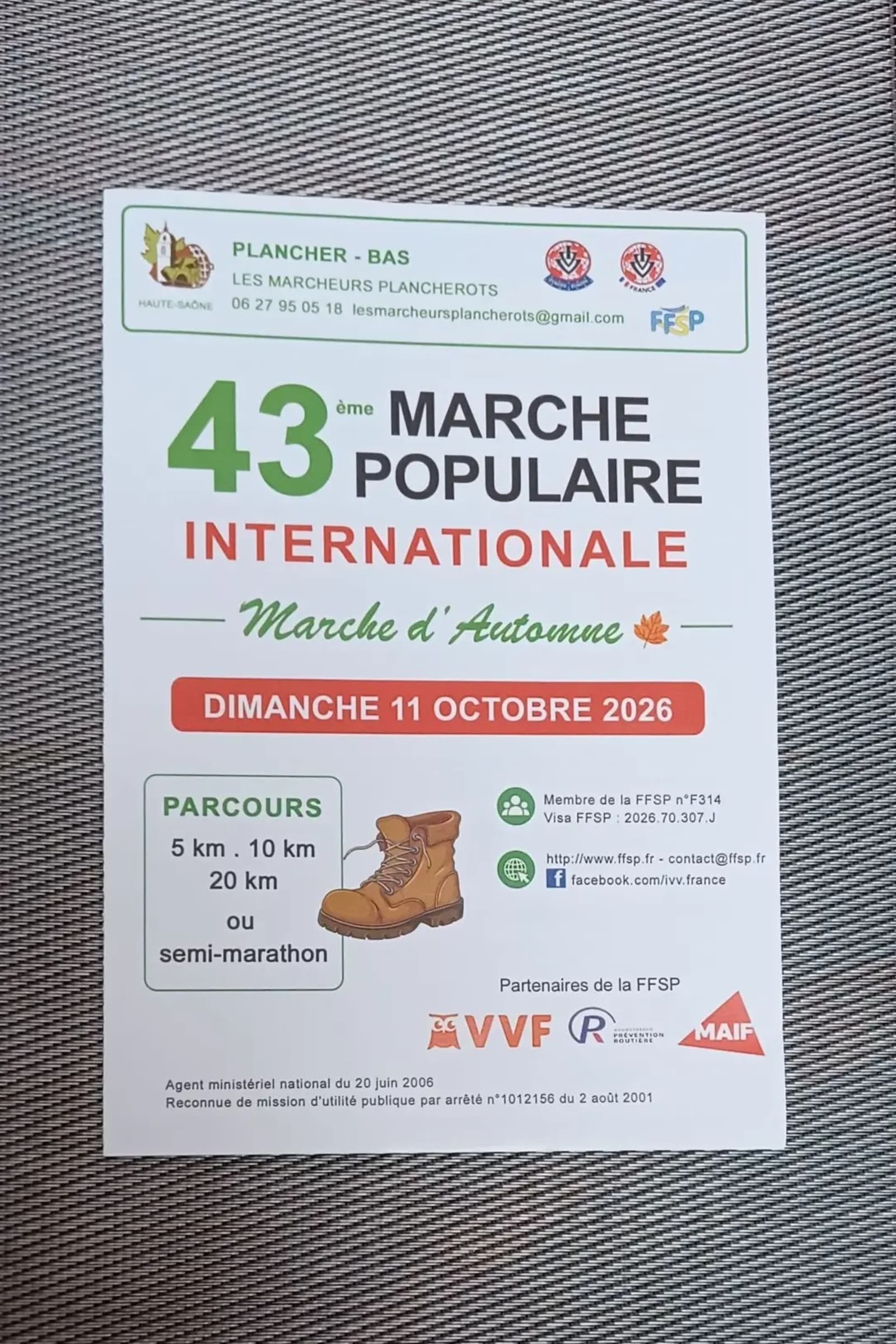 43ème Marche Populaire Internationale - Marche d'Automne