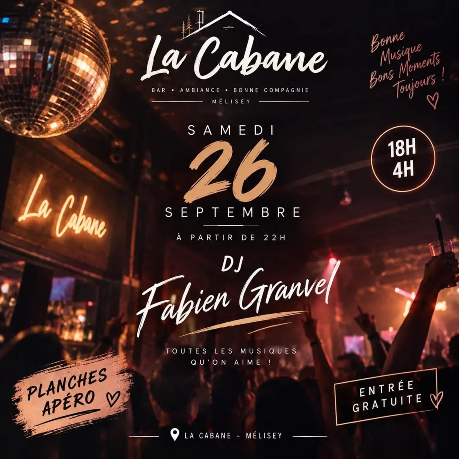 Soirée DJ Fabien Granvel à La Cabane