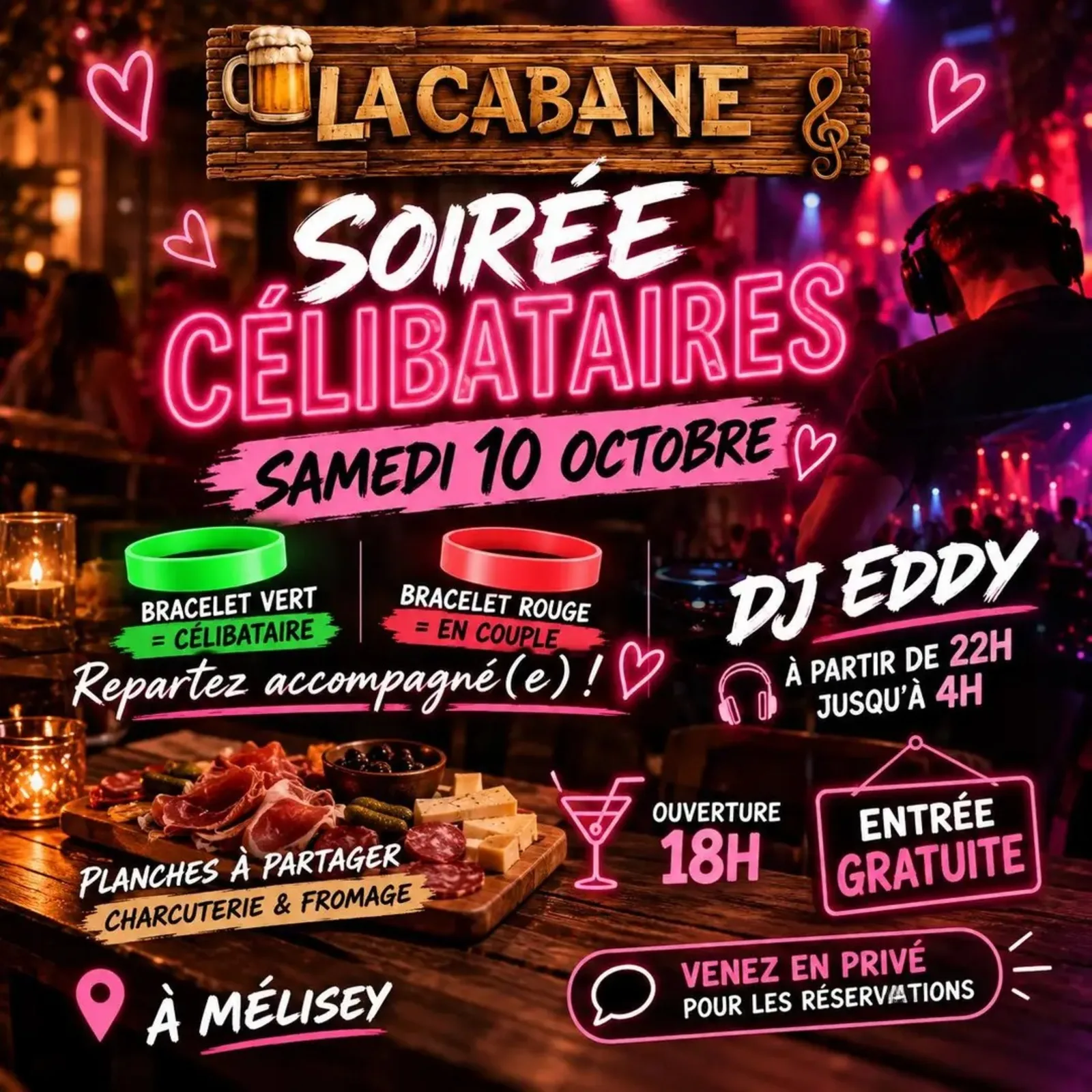 Soirée Célibataires à La Cabane