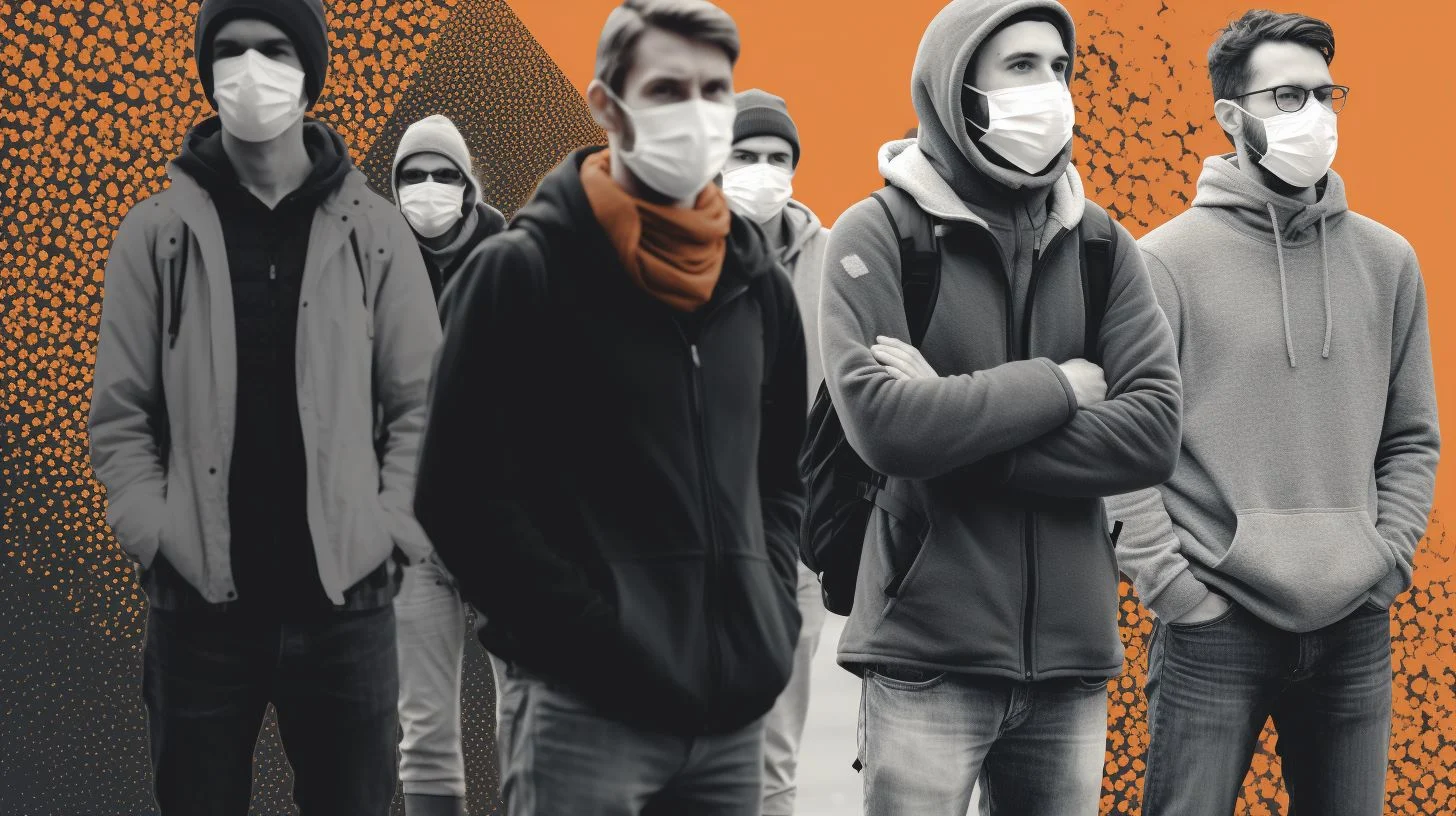 group of men during covid