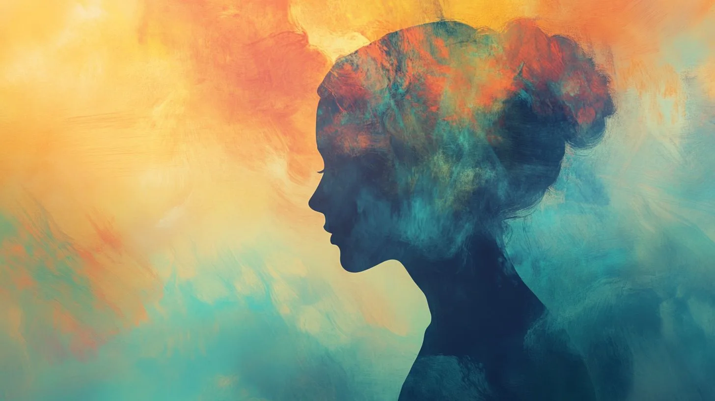 Beautifully abstract graphic art image of a feminine face