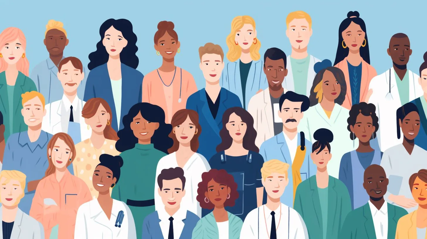 flat drawing of a collection of different types of therapist