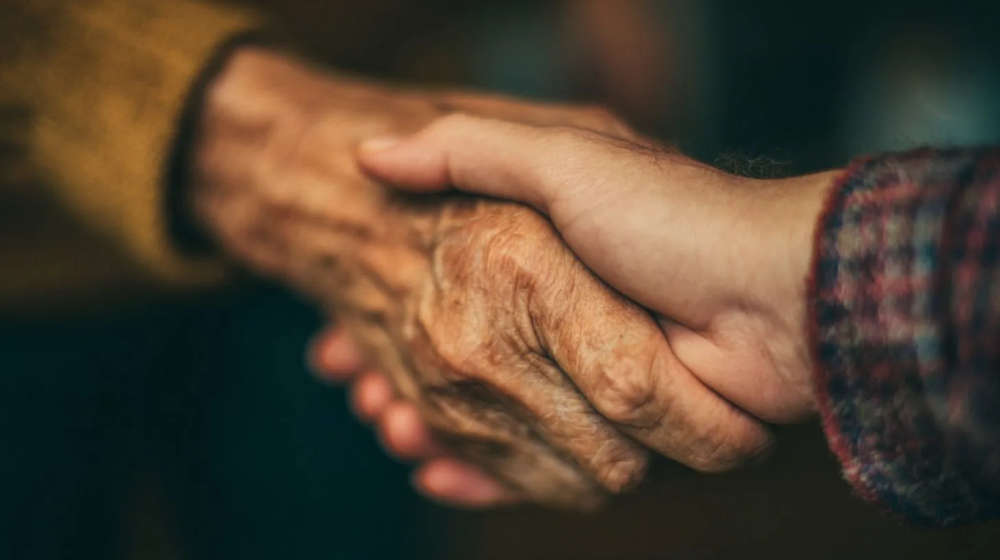 mature masculine hands in handshake
