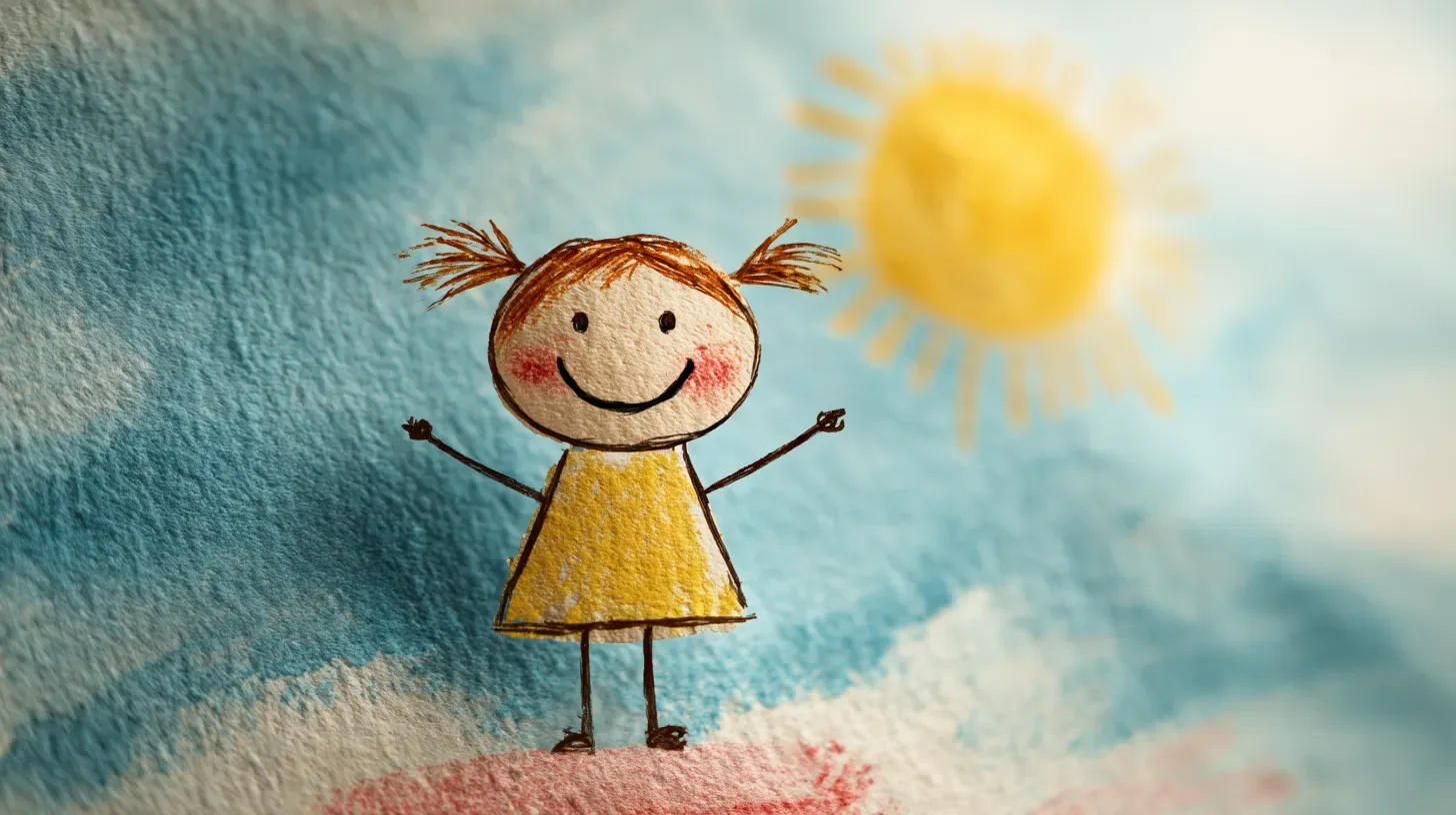 Happy child drawing