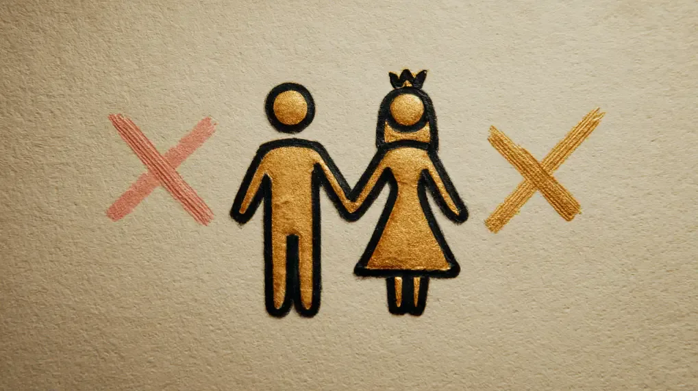 Conceptual image of rules set in marriage
