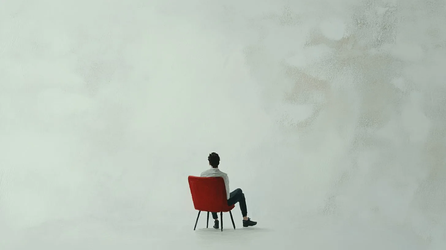 Single chaire with mall facing a wall