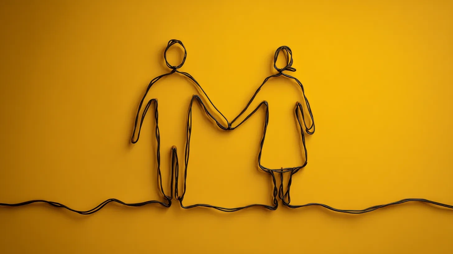 Couple sitting on a couch reviewing documents.