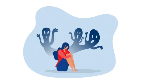 Illustration depicting a person experiencing the release of mental distress