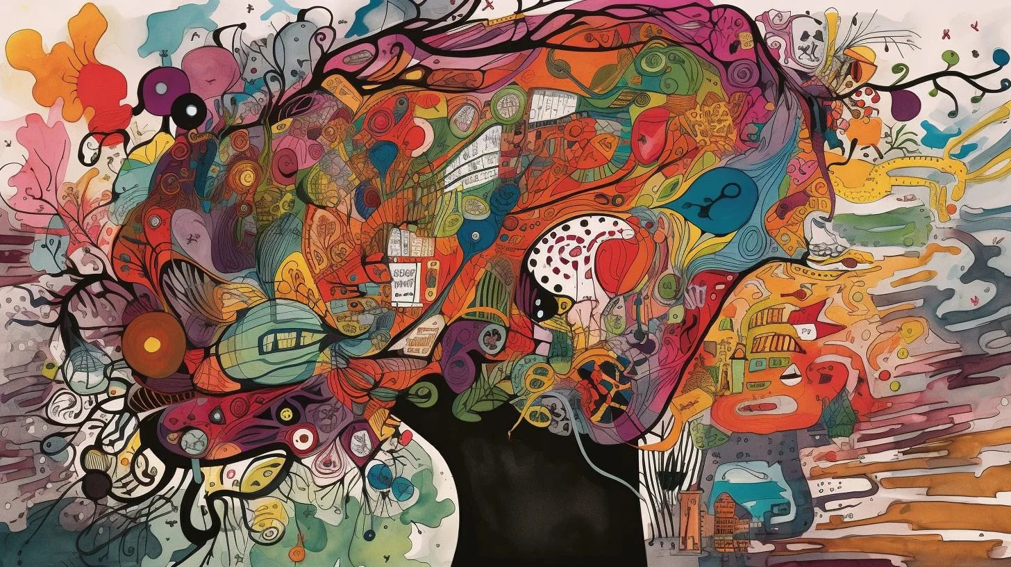 Visual representation of somatoform disorder through abstract art - F45.1, F45.21, F44.4-7, F50.8, F50.9