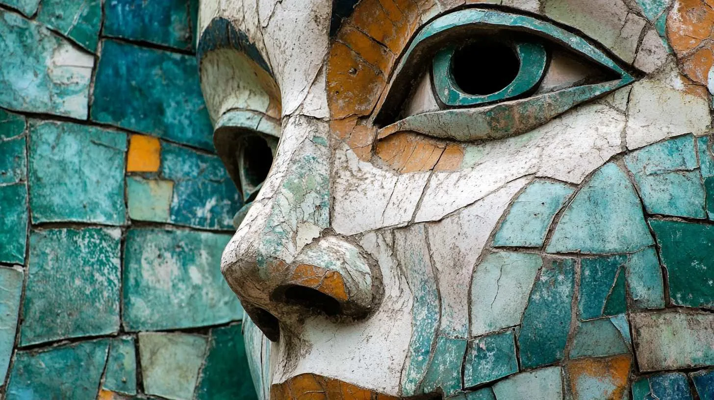 Beautifully cropped image of a sculptures face