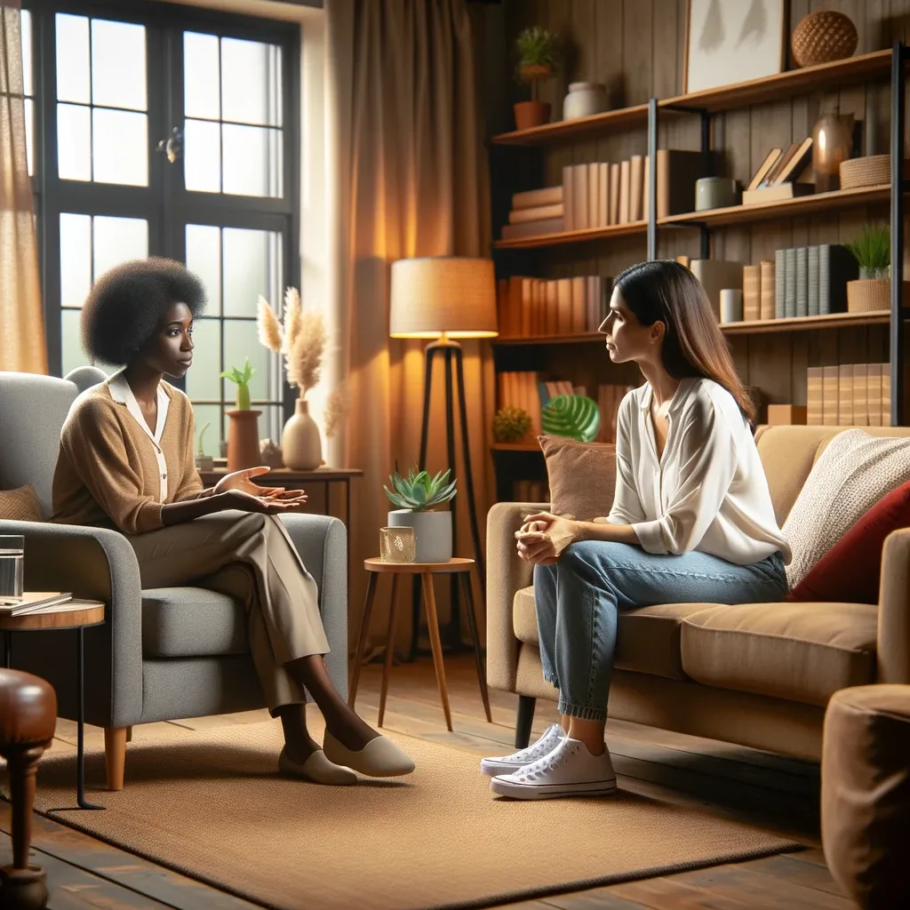 psychotherapist and client