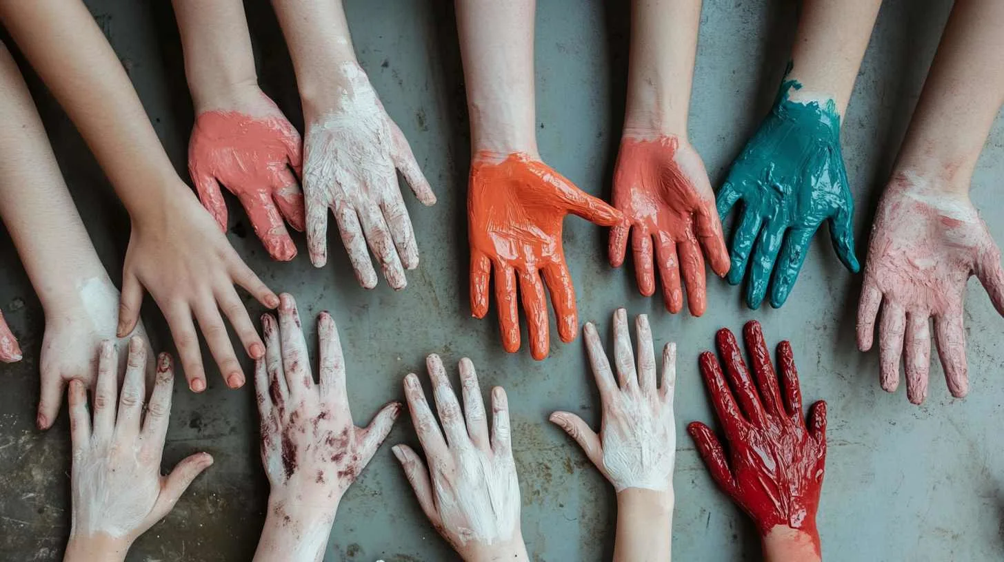 Hands with paint covering them symbolising personal matters for Australian city directory page