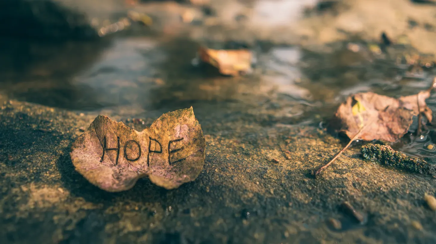 Leaf with the word Hope