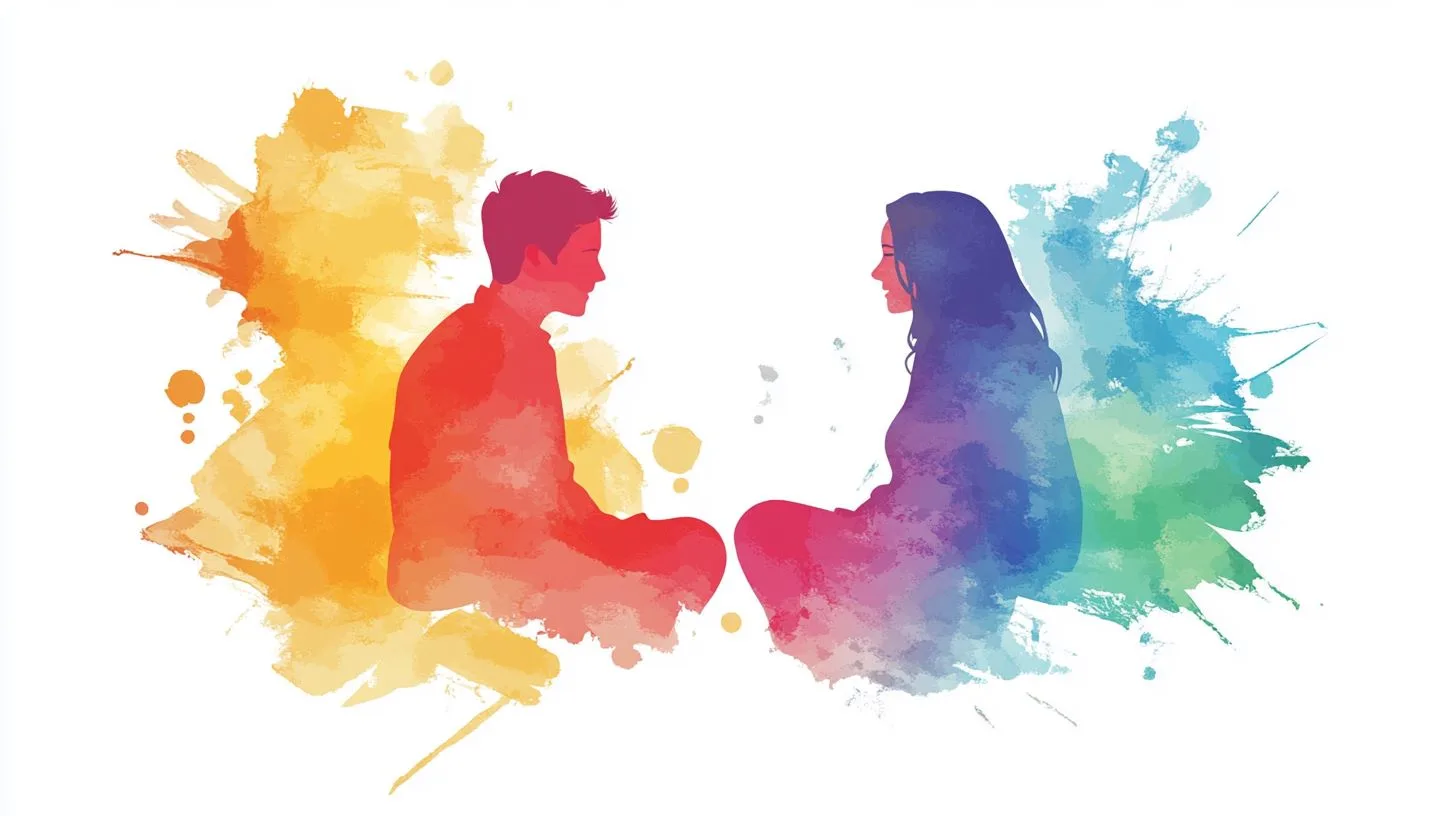 a couple speaking to and looking at each other