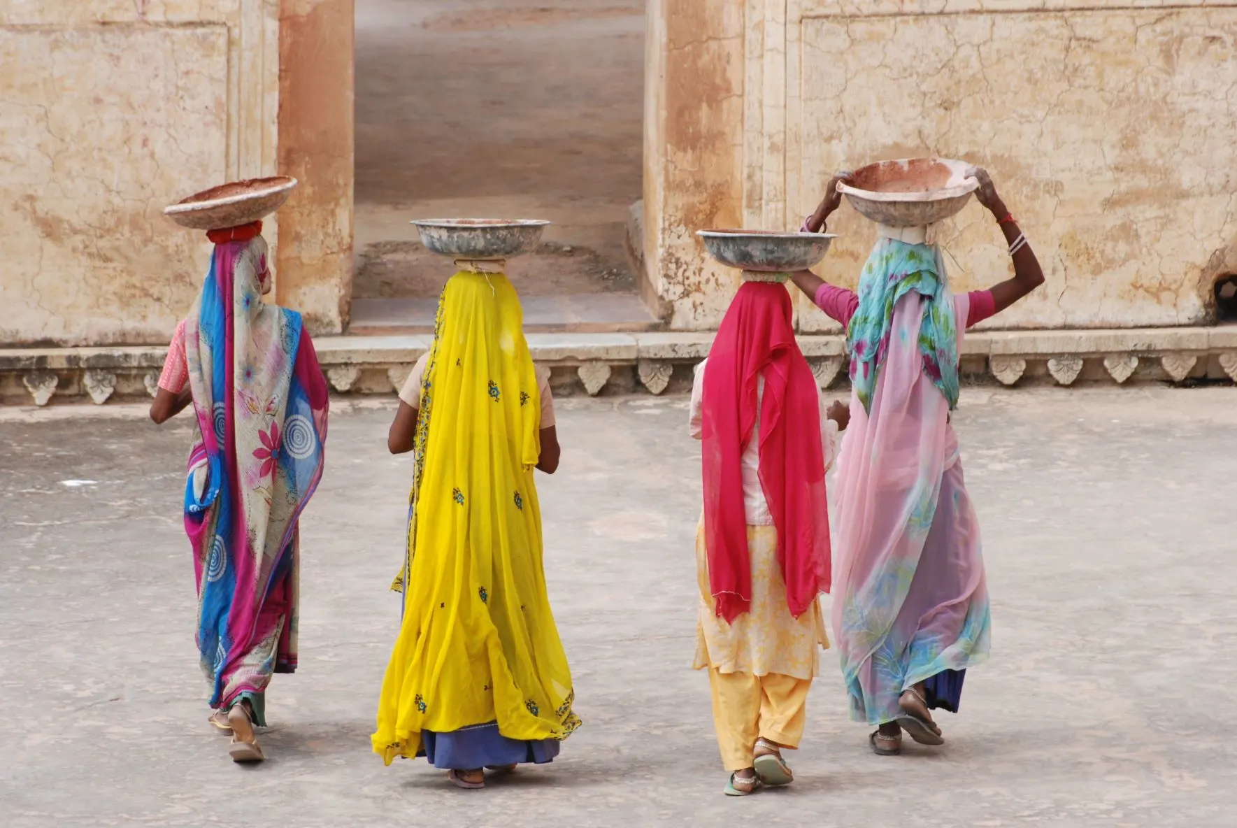 Women workers at Fort Amber in Jaipur, India, August 2008.