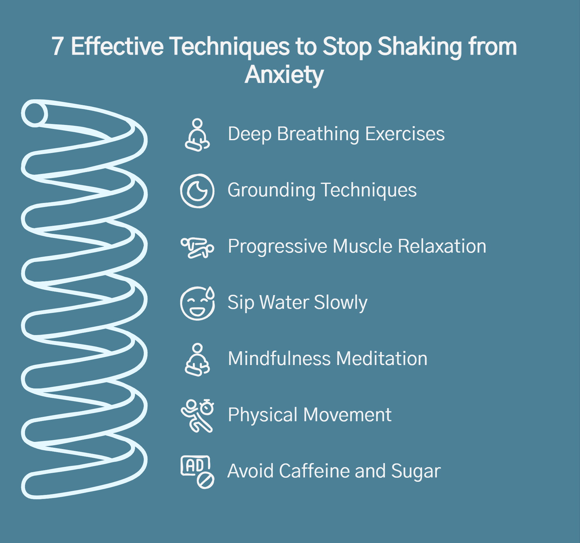 Infographic on how to stop shaking from anxiety