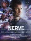 Movie poster for Nerve, featuring a dramatic close-up of a man among digital elements, exploring themes of risk and social interaction.