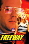 Movie poster for 'Freeway,' featuring a man in sunglasses and a woman in a striped top, exploring themes of mental health.