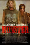Movie poster for Monster, featuring Charlize Theron and Christina Ricci, highlighting themes of mental health and identity.